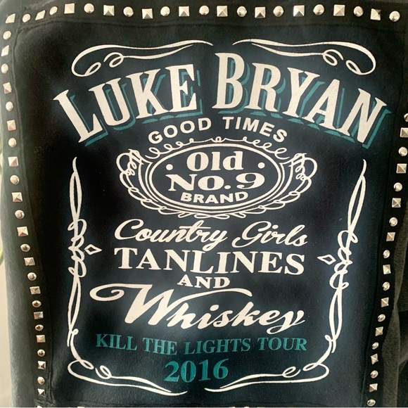Up Cycled Levi’s Luke Bryan 2016 Concert T-Shirt Jean Jacket Men’s Size XL - Picture 2 of 10